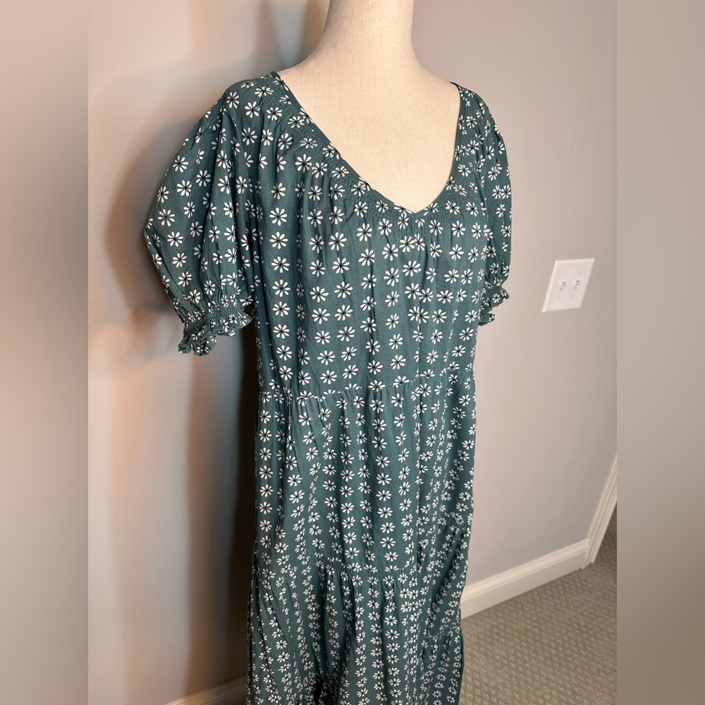 Sz 3 or L The Great green Dakota Midi Dress Floral Printed Puff Sleeve Cotton - Picture 4 of 13